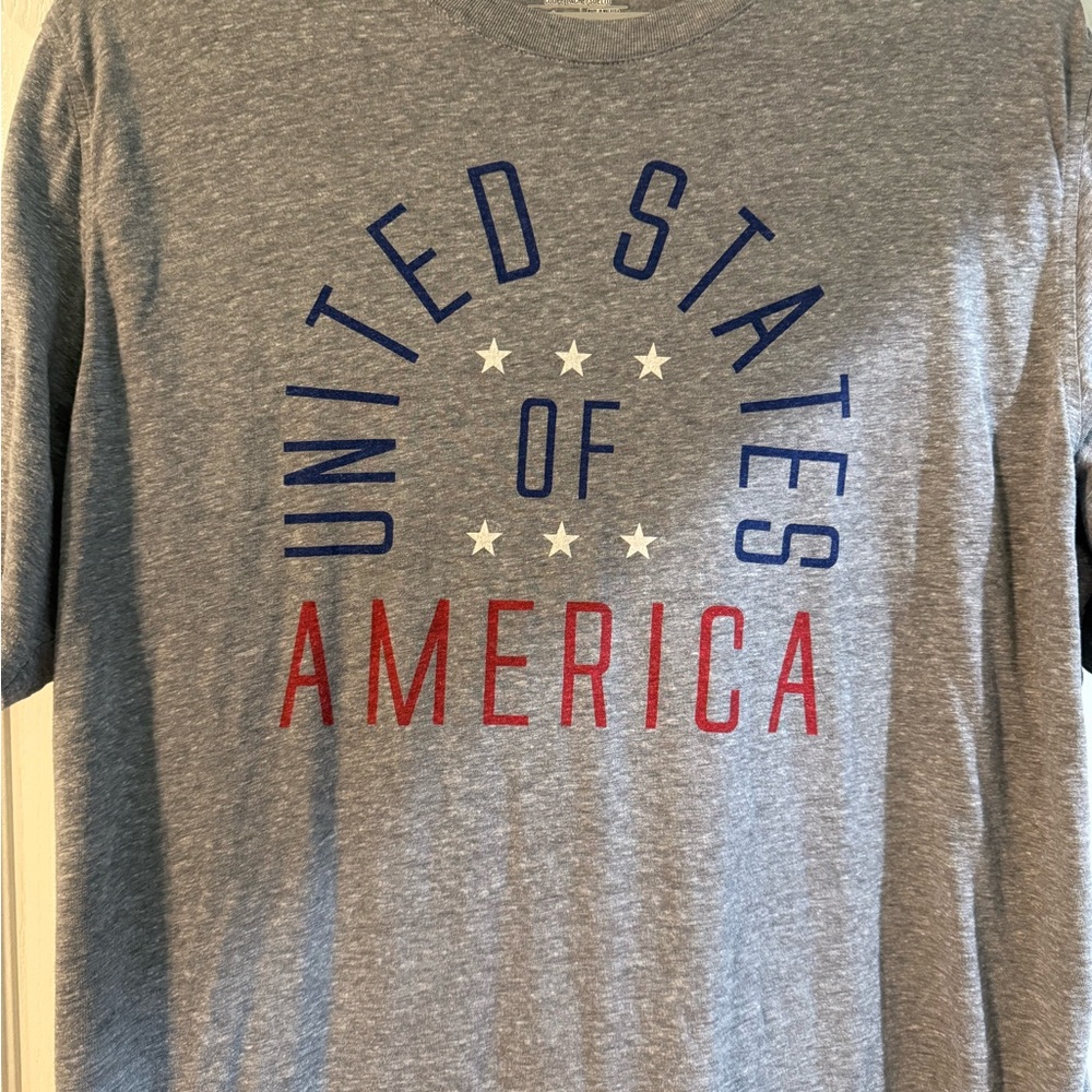 Under Armour Gray Red Short Sleeve Tee with American Pride